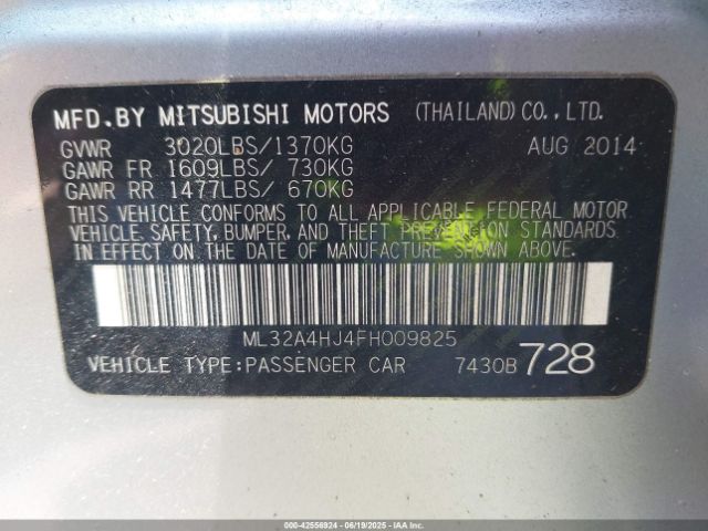 2015 MITSUBISHI MIRAGE ML32A4HJ4FH009825 Photo 8