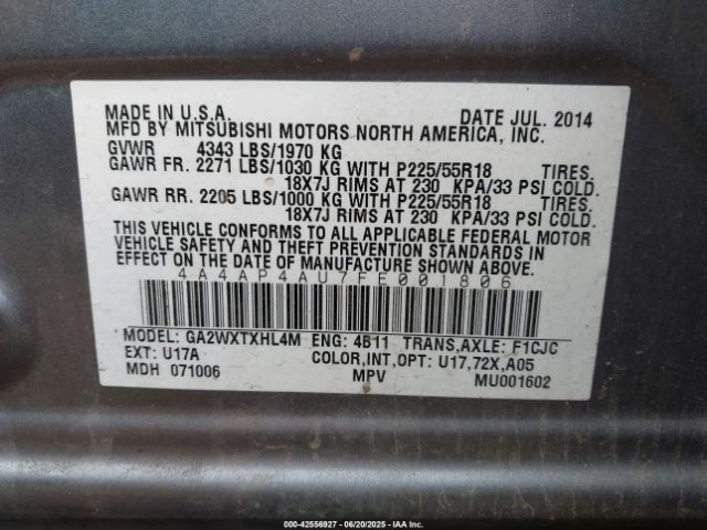 2015 MITSUBISHI OUTLANDER SPORT 4A4AP4AU7FE001806 Photo 8