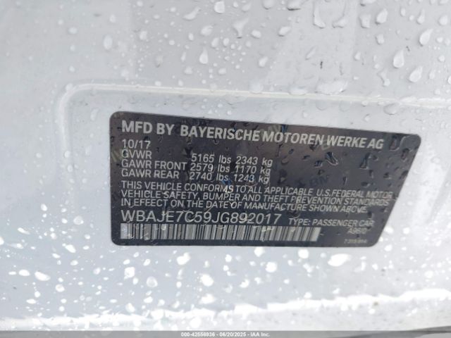 2018 BMW 540I WBAJE7C59JG892017 Photo 8
