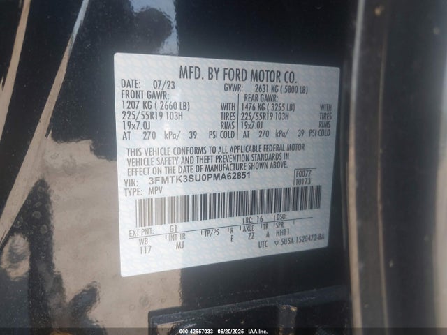 3FMTK3SU0PMA62851 Ford Mustang Mach-E