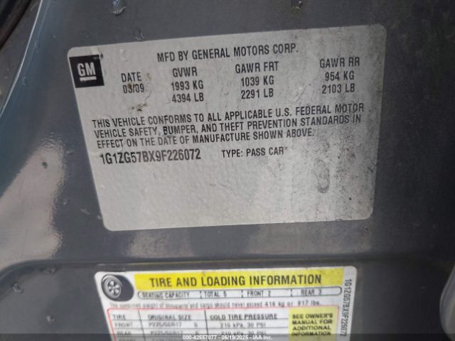 2009 CHEVROLET MALIBU 1G1ZG57BX9F226072 Photo 8