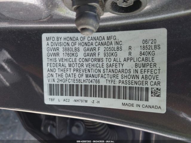2020 HONDA CIVIC SI 2HGFC1E58LH704766 Photo 8