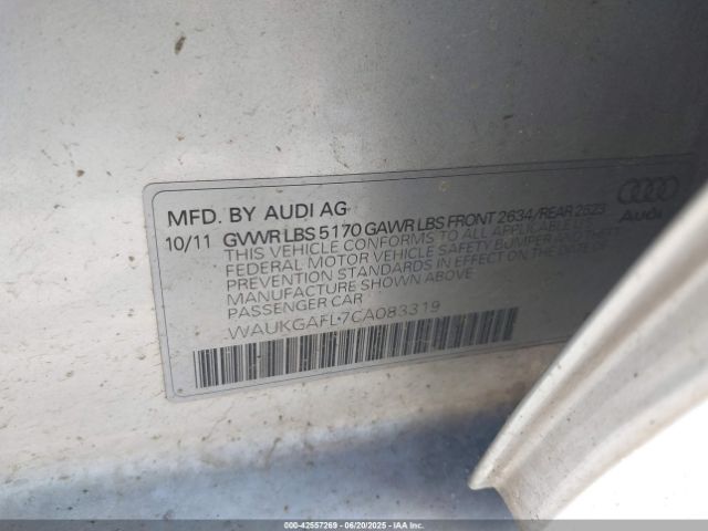 2012 AUDI S4 WAUKGAFL7CA083319 Photo 8