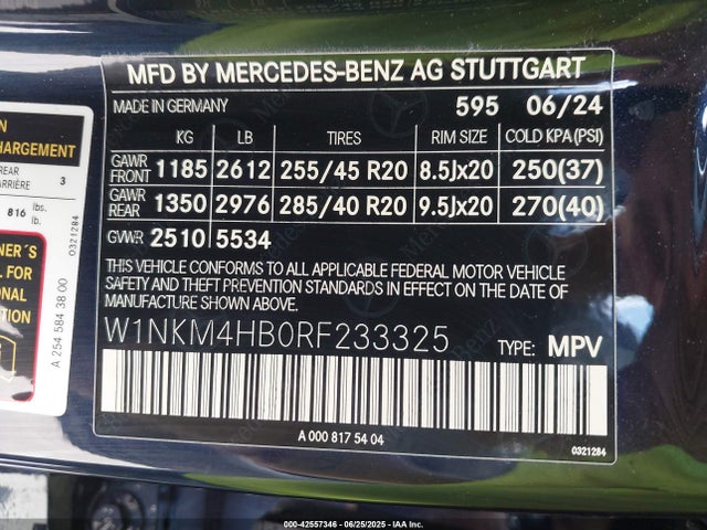 W1NKM4HB0RF233325 Mercedes-Benz m254