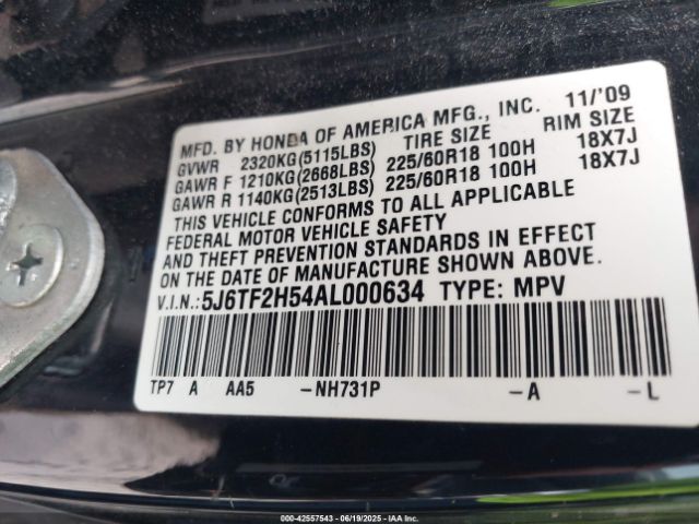 2010 HONDA ACCORD CROSSTOUR 5J6TF2H54AL000634 Photo 8