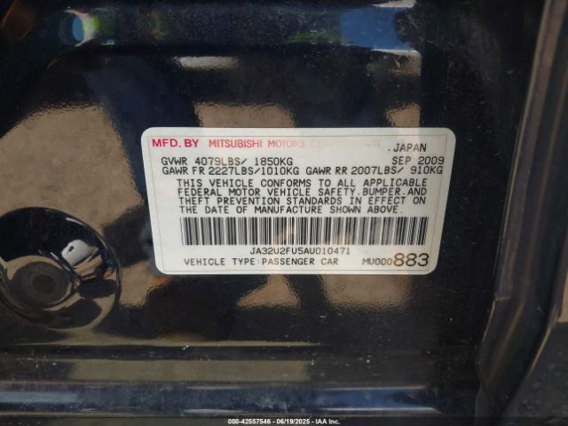 2010 MITSUBISHI LANCER JA32U2FU5AU010471 Photo 8