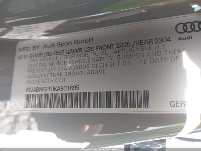 2019 AUDI RS 3 WUABWGFF9KA901895 Photo 8