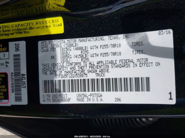 5TFDW5F12GX538875 Toyota 3ur-fbe