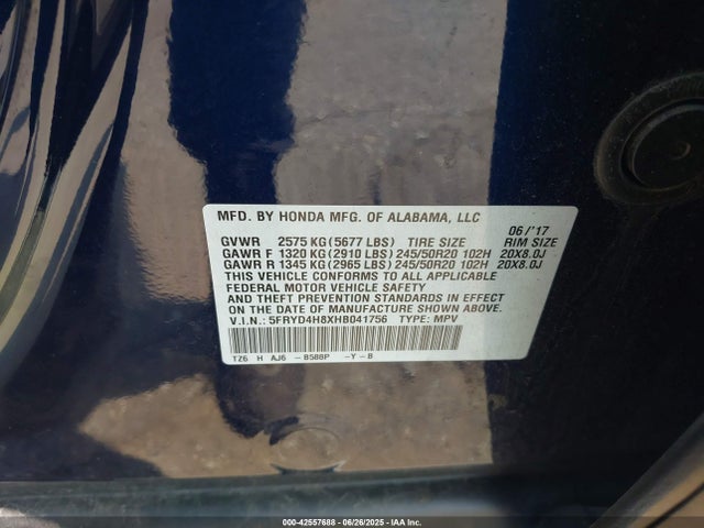 Acura Mdx Advance Package 2017 5FRYD4H8XHB041756 Image 9
