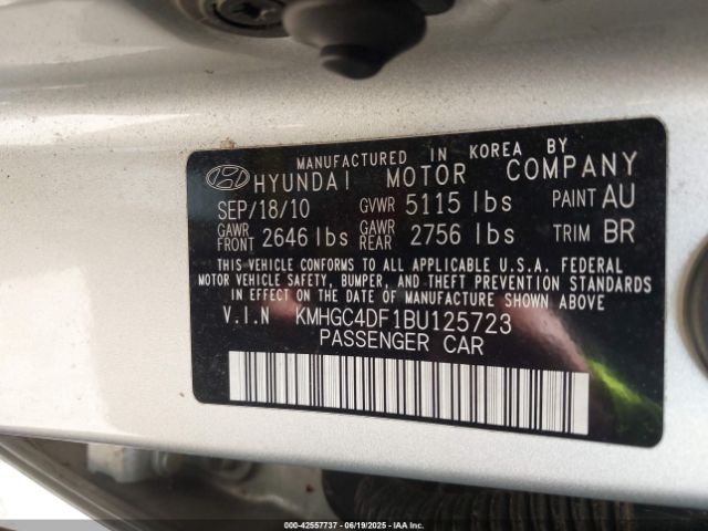 2011 HYUNDAI GENESIS KMHGC4DF1BU125723 Photo 8