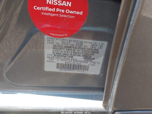 3N1AB7AP4HL718168 Nissan Sentra
