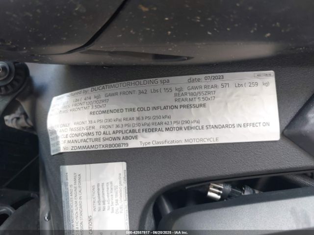 2024 DUCATI MONSTER ZDMMAMDTXRB008719 Photo 9
