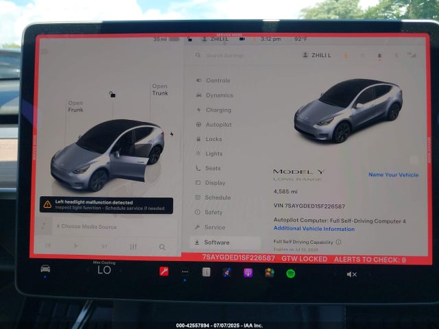 2025 TESLA MODEL Y 7SAYGDED1SF226587 Photo 6