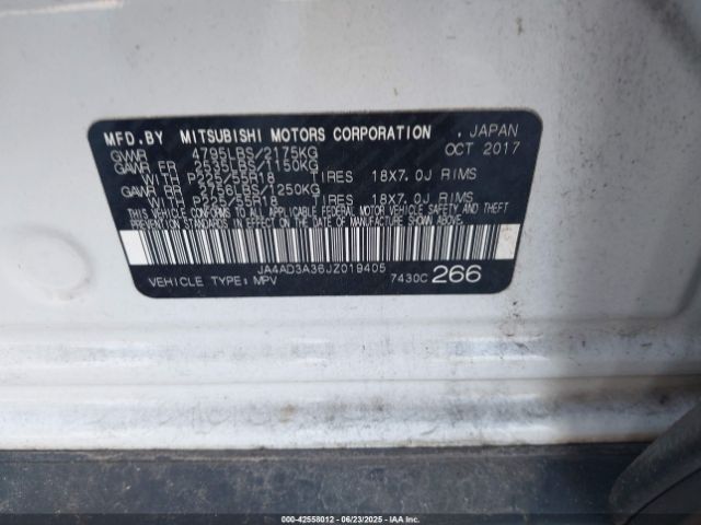2018 MITSUBISHI OUTLANDER JA4AD3A36JZ019405 Photo 8