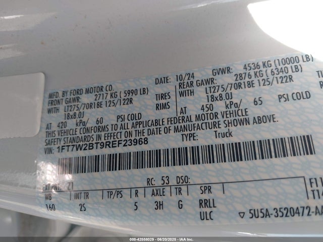 Ford F-250 2024 1FT7W2BT9REF23968 Image 9