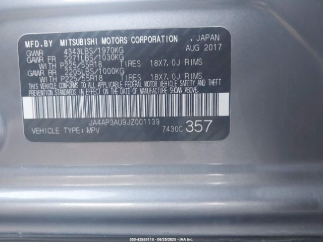 2018 MITSUBISHI OUTLANDER SPORT JA4AP3AU9JZ001139 Photo 8