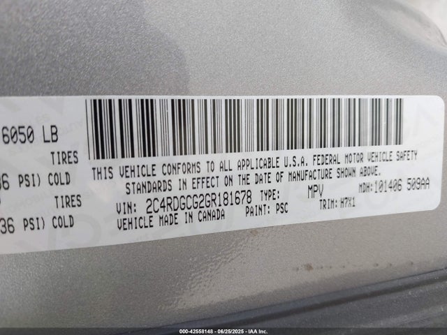 2C4RDGCG2GR181678 Dodge Grand Caravan