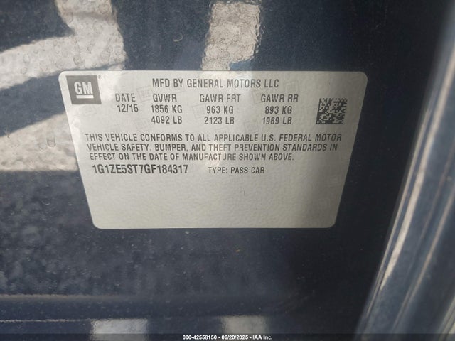 1G1ZE5ST7GF184317 Chevrolet lfv - di: direct injection, vvt, gen1 gmna