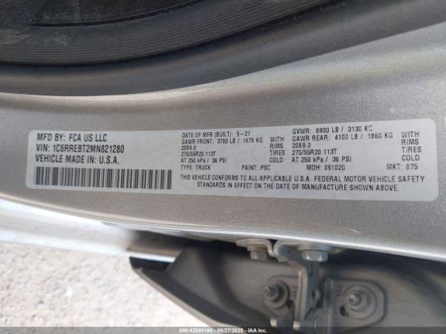 2021 RAM 1500 1C6RREBT2MN821280 Photo 8