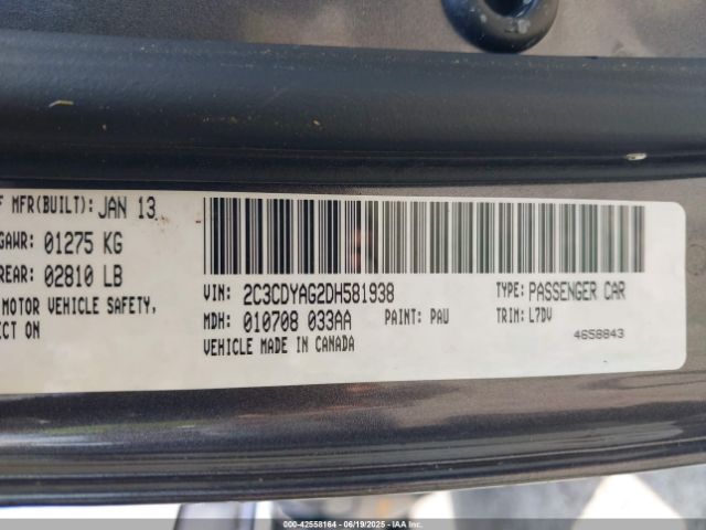 2013 DODGE CHALLENGER 2C3CDYAG2DH581938 Photo 8