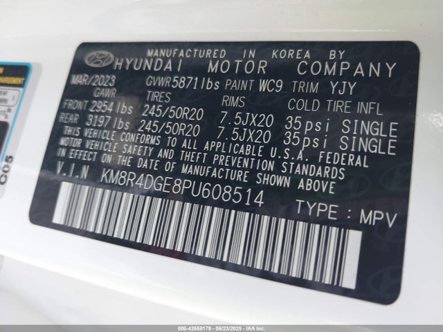 KM8R4DGE8PU608514 Hyundai gdi lambda ii