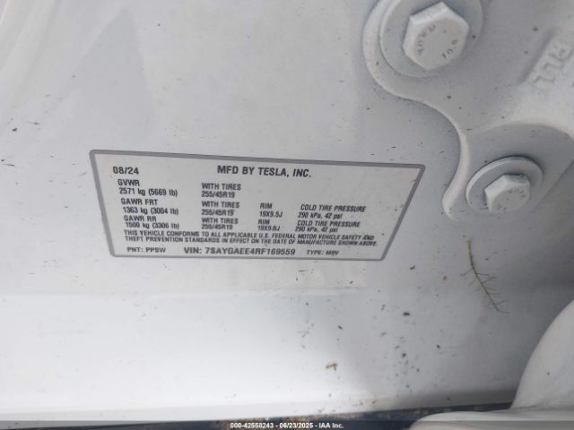 2024 TESLA MODEL Y 7SAYGAEE4RF169559 Photo 8
