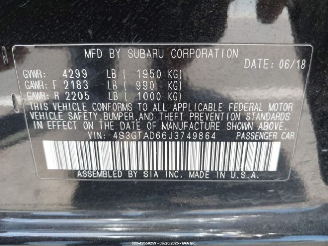 2018 SUBARU IMPREZA 4S3GTAD66J3749864 Photo 8