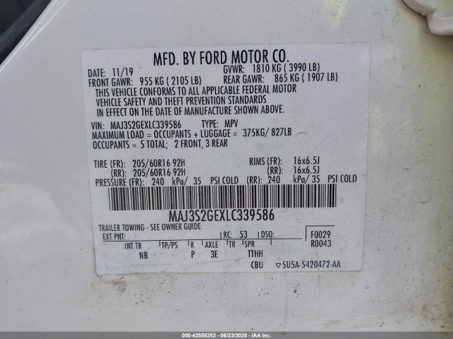 Ford Ecosport 2020 MAJ3S2GEXLC339586 Image 9