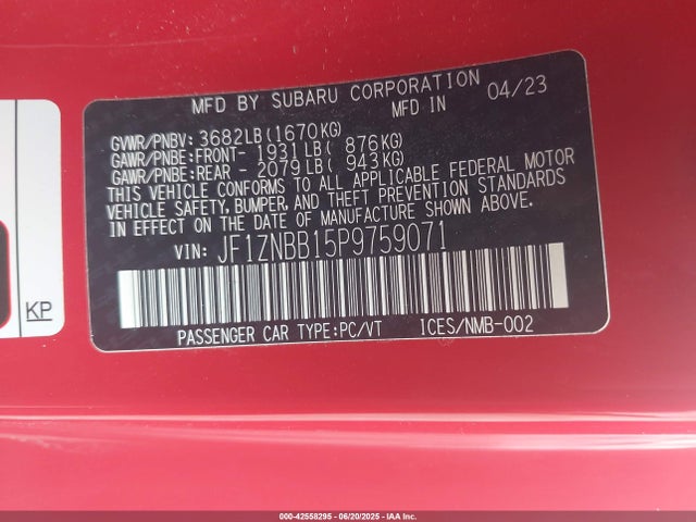Toyota na 2023 JF1ZNBB15P9759071 Image 9