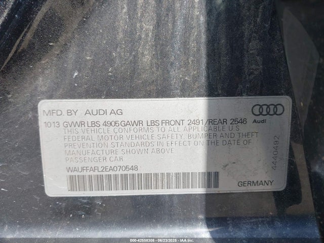 WAUFFAFL2EA070548 Audi flex fuel engine