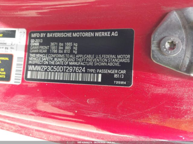 2013 MINI CONVERTIBLE WMWZP3C50DT297624 Photo 8