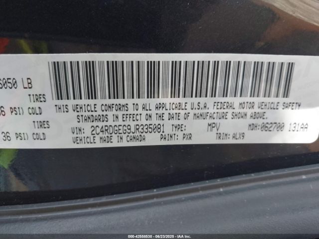2018 DODGE GRAND CARAVAN 2C4RDGEG9JR335081 Photo 8