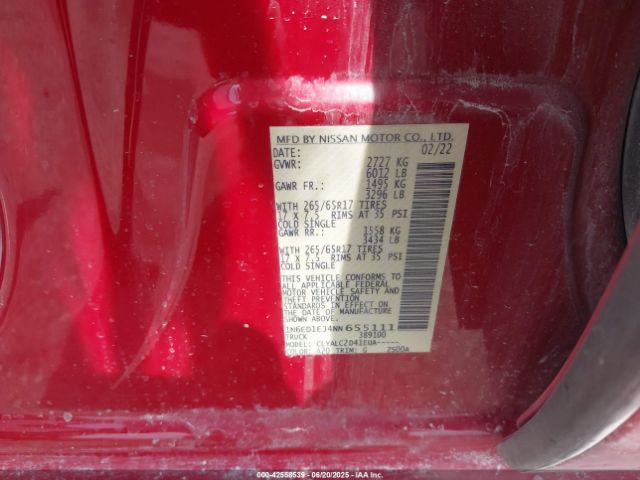 2022 NISSAN FRONTIER 1N6ED1EJ4NN655111 Photo 8
