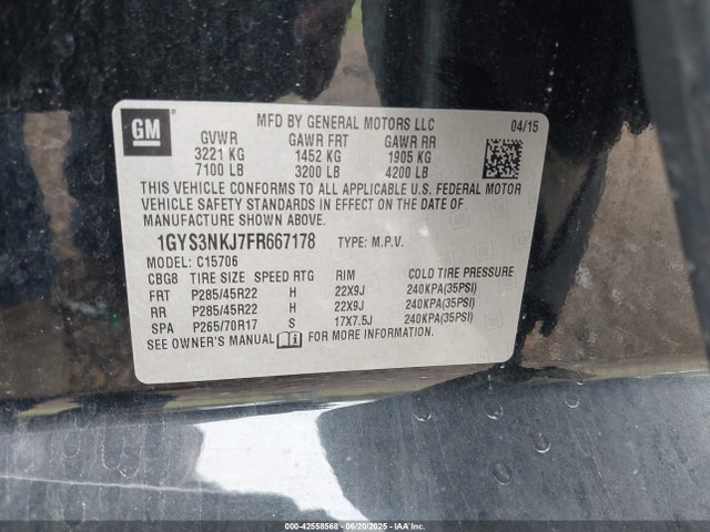 2015 CADILLAC ESCALADE 1GYS3NKJ7FR667178 Photo 8