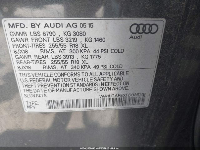 2015 AUDI Q7 WA1LGAFEXFD026148 Photo 8