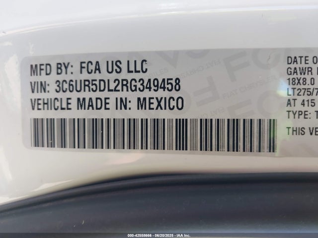 3C6UR5DL2RG349458 RAM 2024