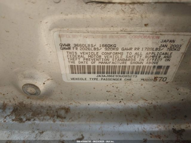 2003 MITSUBISHI LANCER JA3AJ86E93U085273 Photo 8