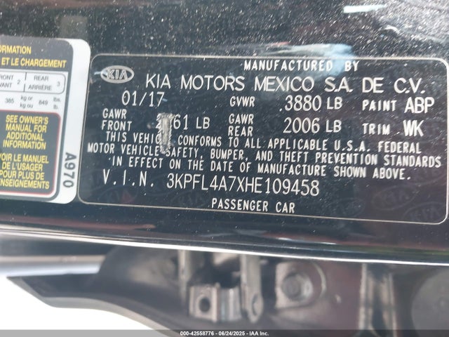 KIA mpi nu 2017 3KPFL4A7XHE109458 Image 9