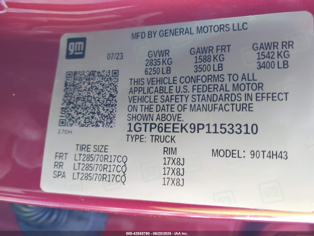 1GTP6EEK9P1153310 GMC l3b
