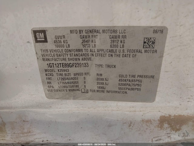 1GT12TE89GF239133 GMC lml - pti, duramax