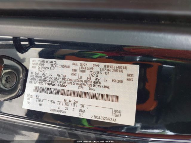 2022 FORD F-150 1FTEX1EB0NKE46002 Photo 8