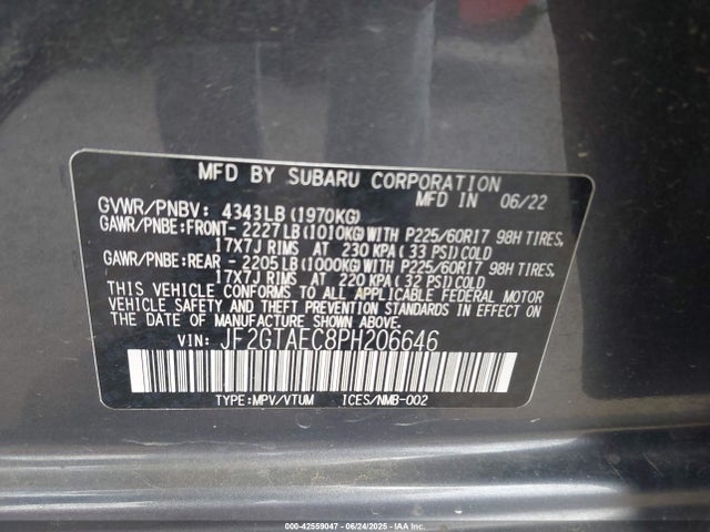 Subaru na 2023 JF2GTAEC8PH206646 Image 9