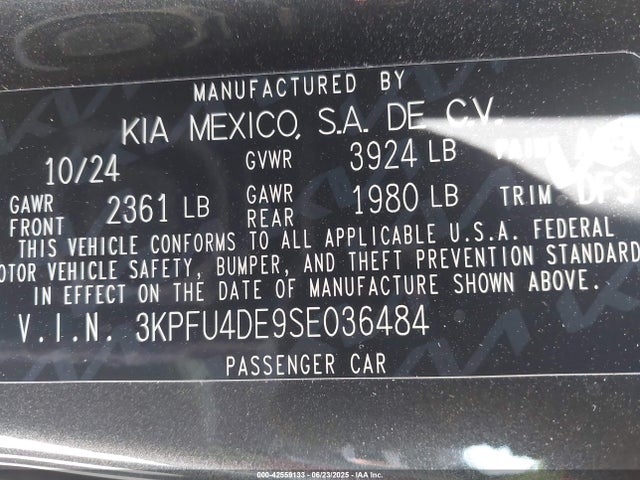3KPFU4DE9SE036484 KIA 2025