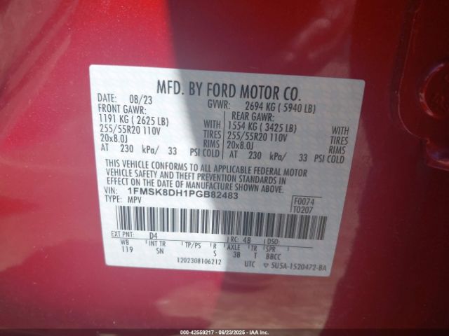 2023 FORD EXPLORER 1FMSK8DH1PGB82483 Photo 8