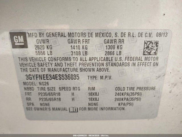 2014 CADILLAC SRX 3GYFNEE34ES536035 Photo 8