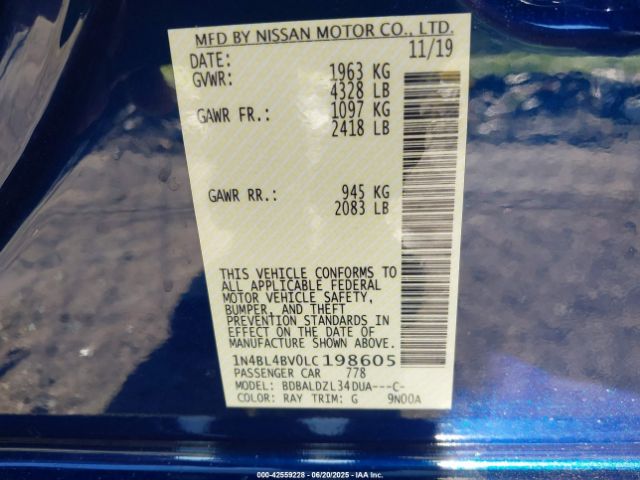 2020 NISSAN ALTIMA 1N4BL4BV0LC198605 Photo 8