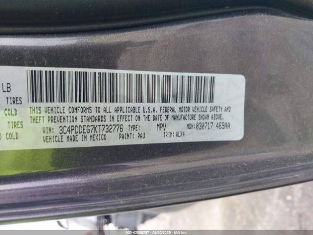 2019 DODGE JOURNEY 3C4PDDEG7KT732776 Photo 8