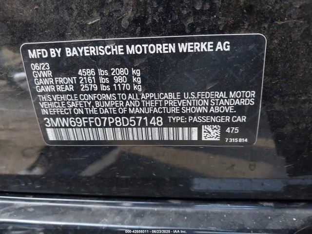 BMW 2023 2023 3MW69FF07P8D57148 Image 9
