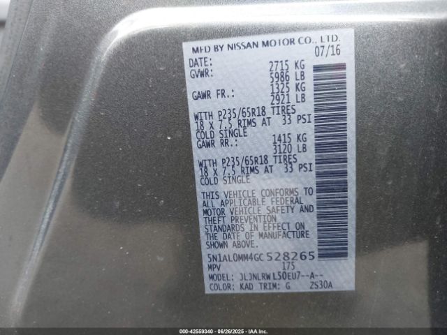 2016 INFINITI QX60 5N1AL0MM4GC528265 Photo 8