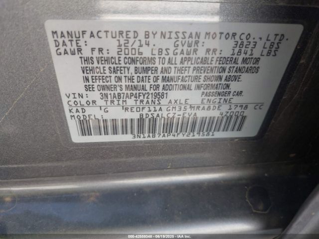 2015 NISSAN SENTRA 3N1AB7AP4FY219581 Photo 8